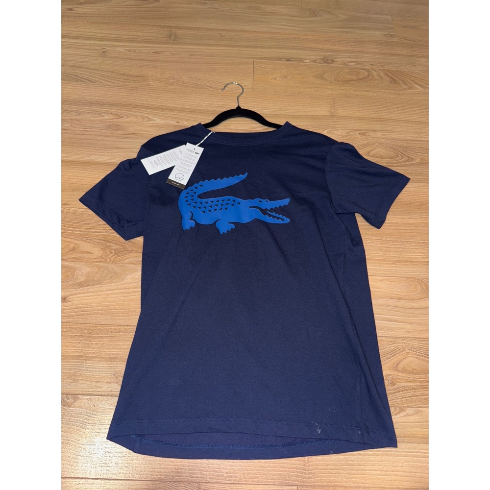 Lacoste Sport Kids Ultra Dry Navy Blue Crocodile Graphic T-Shirt Size 16 176cm